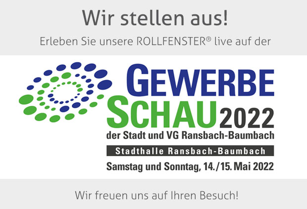 GERZ Rollfenster auf der Gewerbeschau Ransbach-Baumbach 14./15. Mai 2022